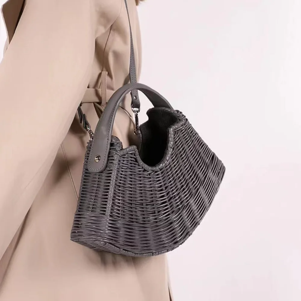 Basket Bag Wicker - Handgemachte Wicker Rattan Tasche Bohemian Reise