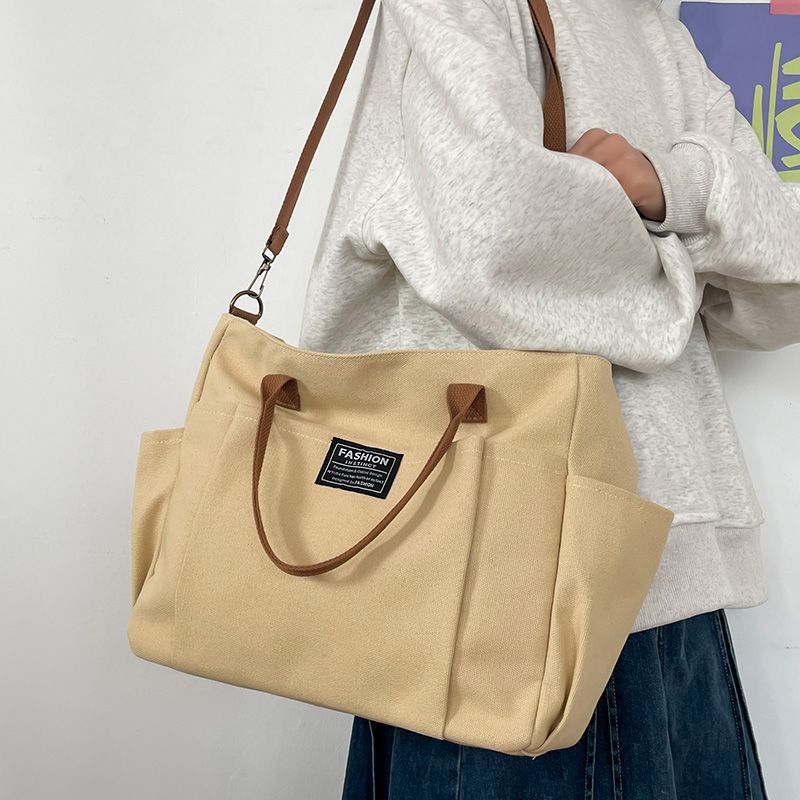 Women'S Bags For Work - Große Canvas-Tragetasche für Damen, minimalistische Arbeitstasche