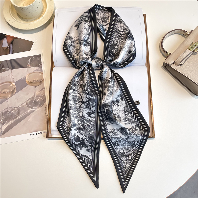 Women Bags Luxury - Luxuriöses langes Halstuch, schmale Haarbänder, Damen-Seidenschals,