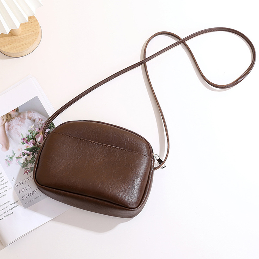 Women Bags Zip - Retro Damen einfache weiche PU-Leder kleine