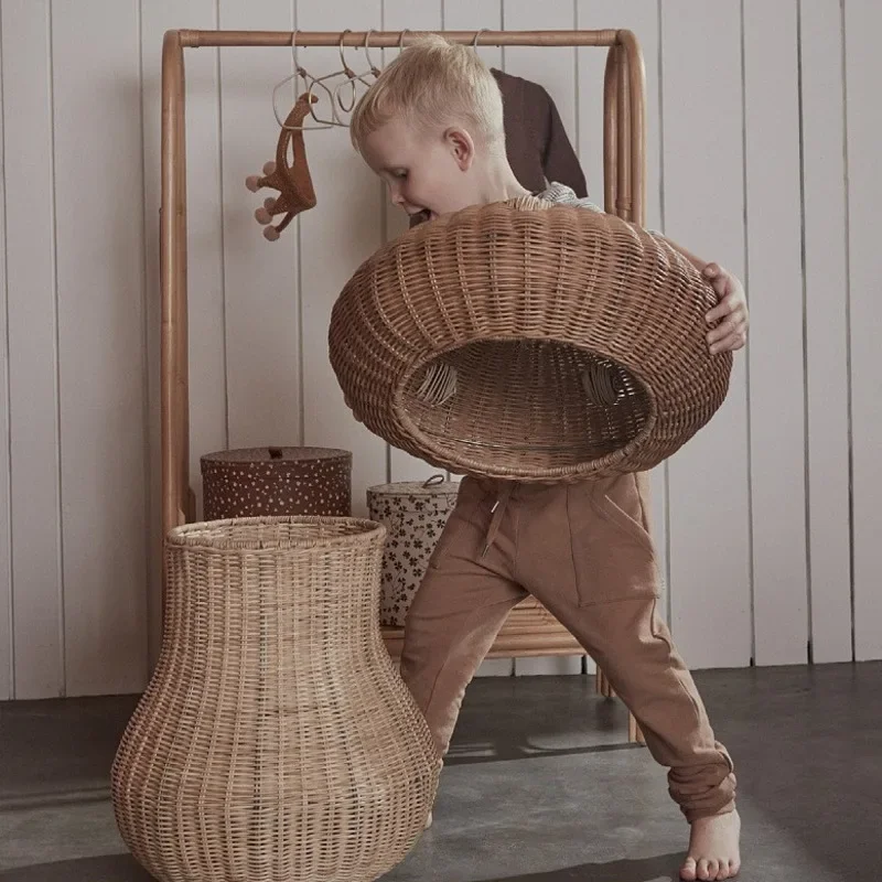 Basket Bag Wicker - Nordic Wind Rattan Gewebt Pilz Geformt