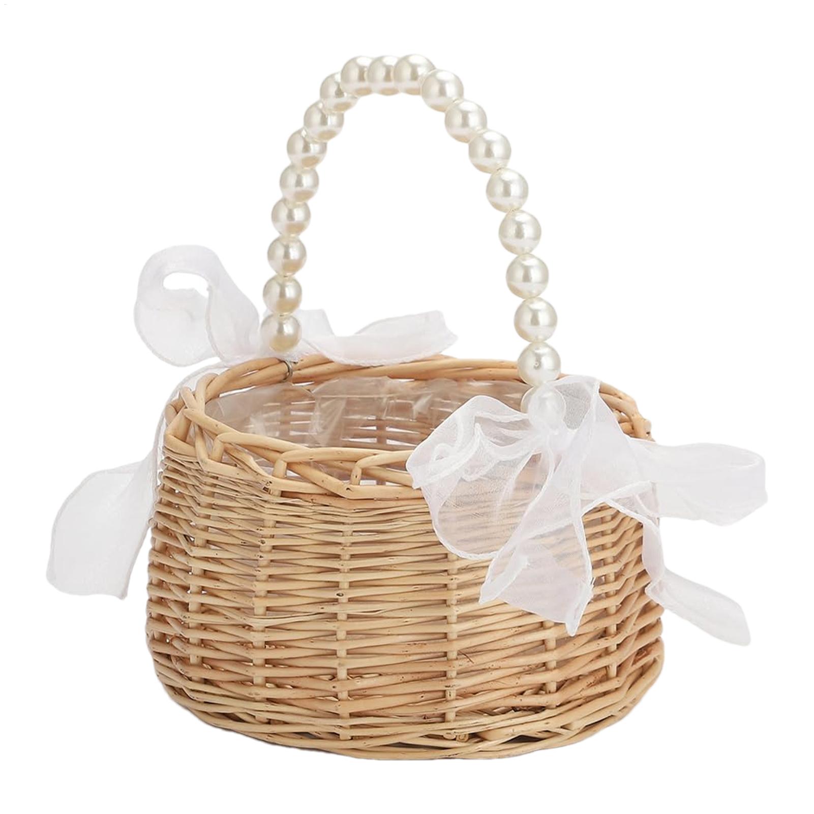 Basket Bag Wicker - Ein handgeflochtener Blumenkorb aus Rattan mit