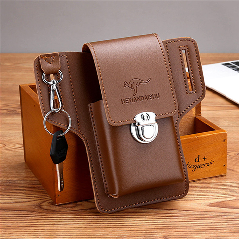 Saddle Bag Leather - Telefon Gürtel Tasche Für Männer Taschen