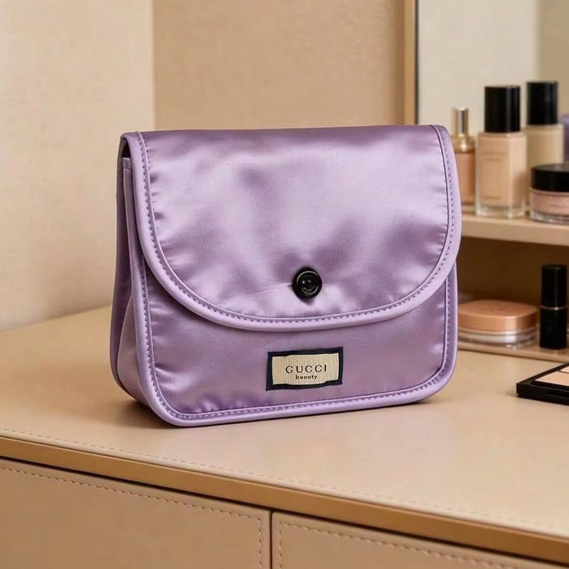 Women Bags Gucci - Gucci Satin-Aufbewahrungstasche für Damen, Lila, Tragbare