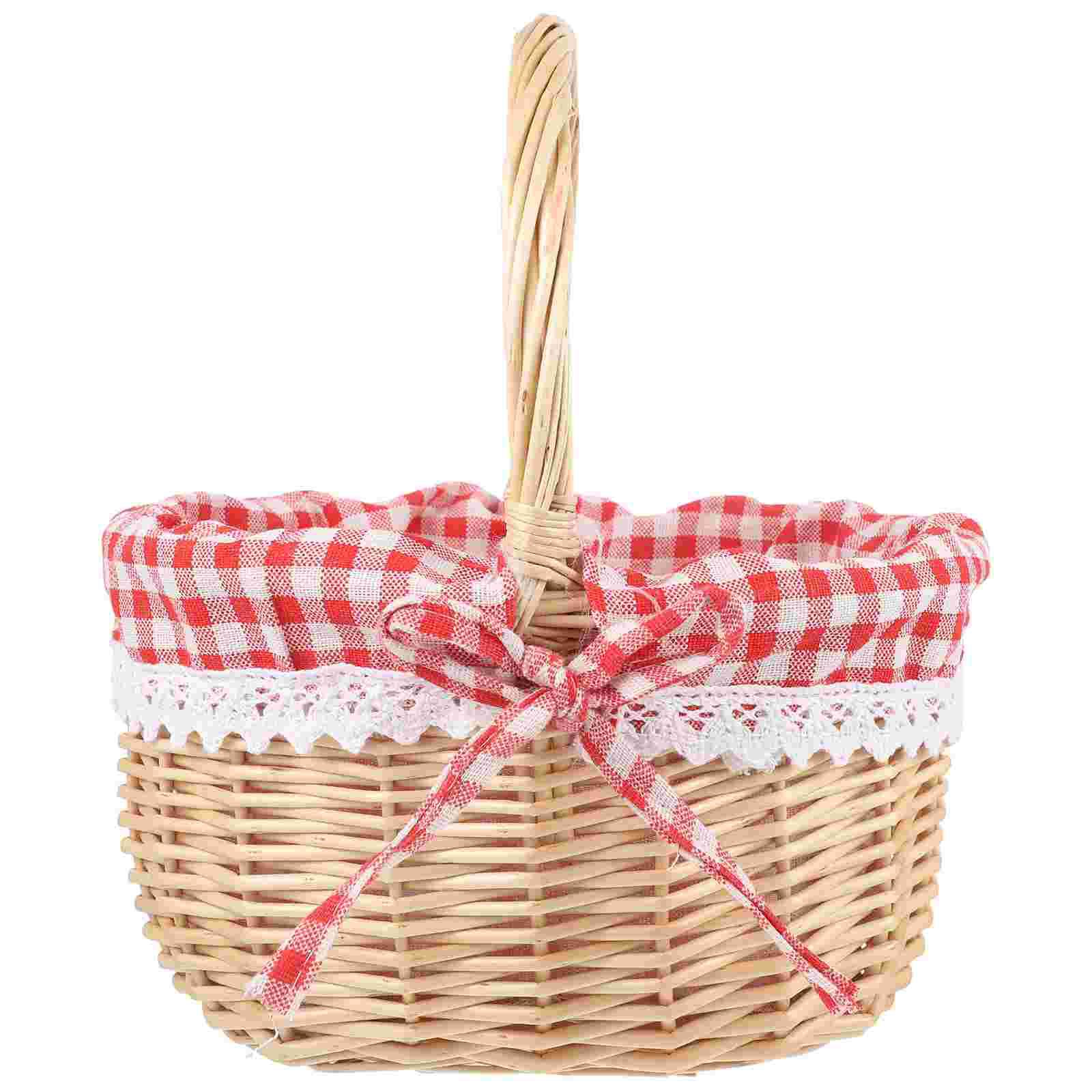Basket Bag Wicker - Zerodeko Rotkäppchen-Korb, handgewebt, Picknicktasche, Geschenkkorb, Aufbewahrungskorb