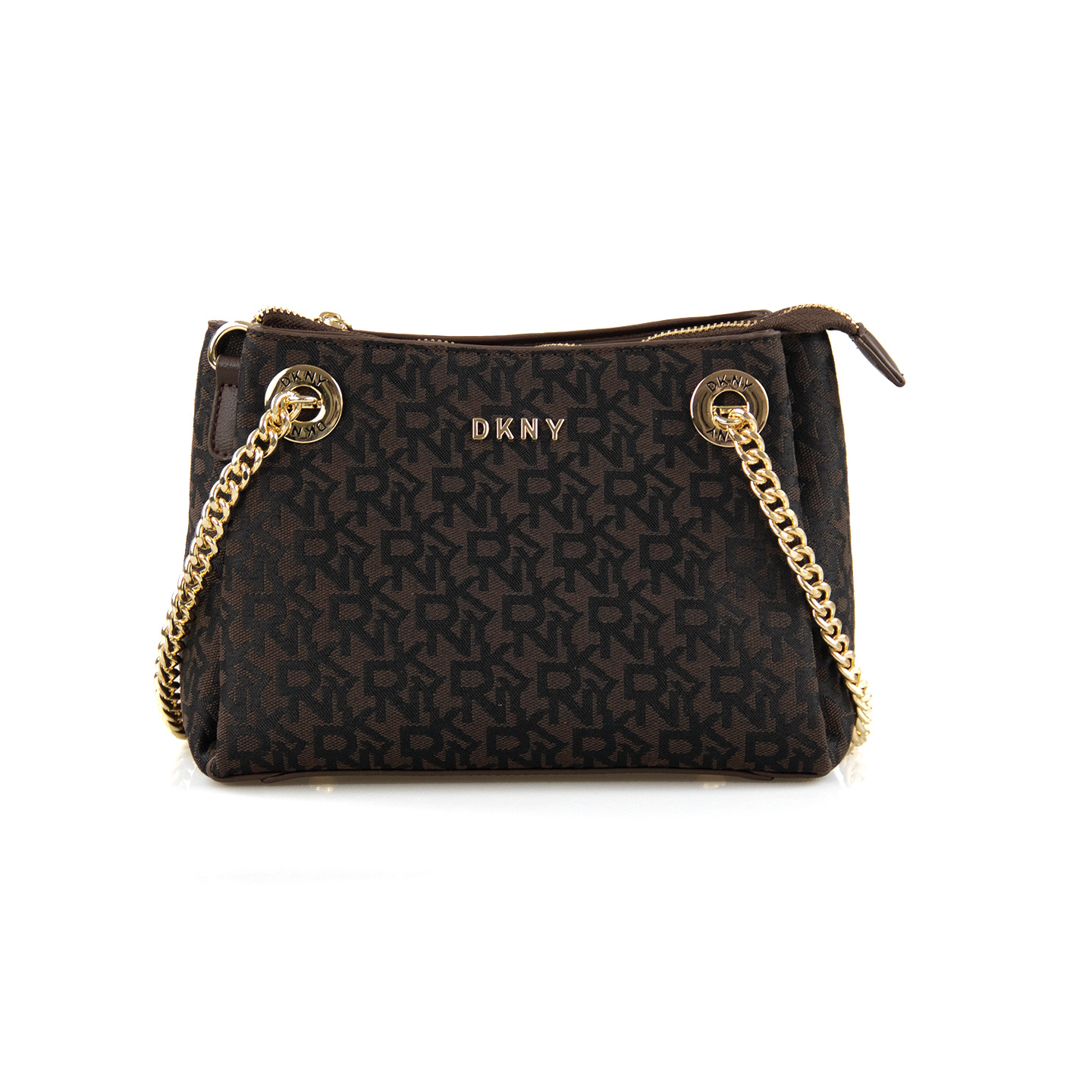 Women Bags Dkny - DKNY Damen-Umhängetasche mit geprägtem Logo, goldener