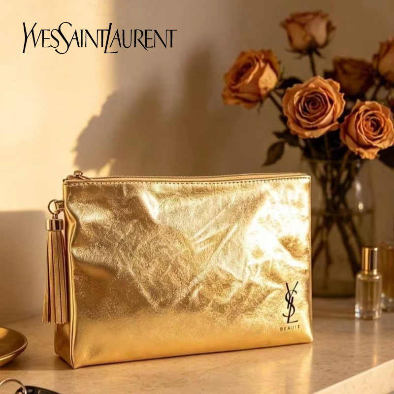 YSL Goldene Kosmetiktasche, Tr – Women Bags Golden Bewertung und Preis