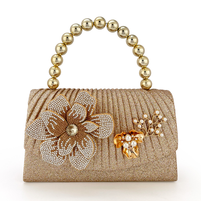 Goldene Funkelnde Diamant-Blum – Women Bags Golden Bewertung und Preis